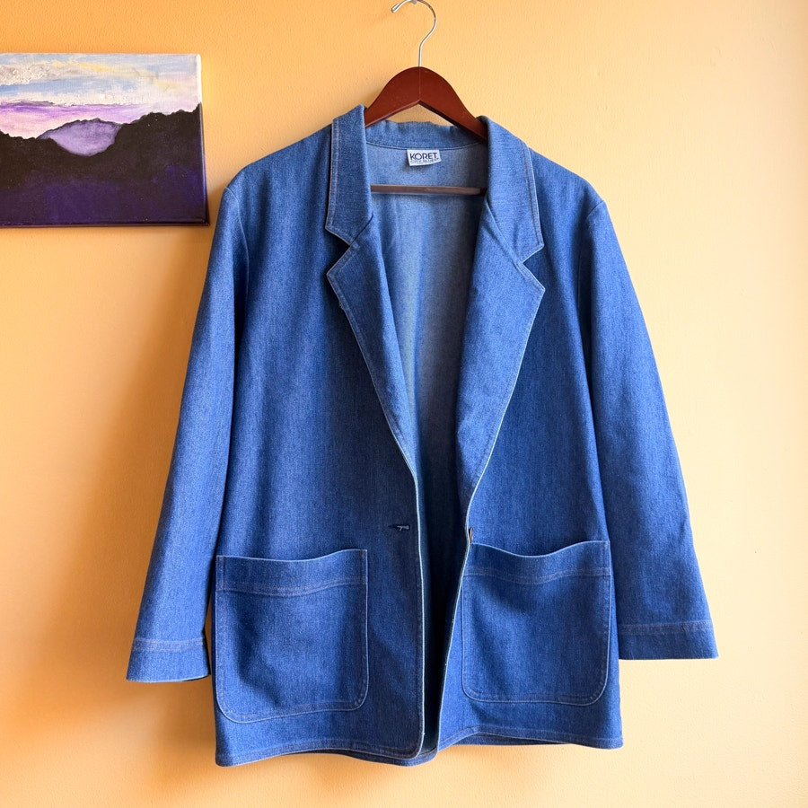 Koret City Blues Made in USA Denim Blazer Size 12