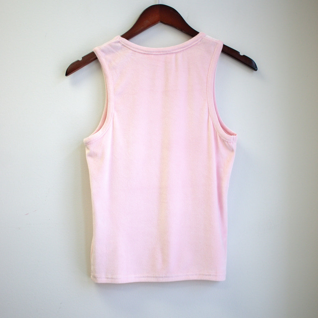 Juicy Couture Pink Velour Tank Top Size Large