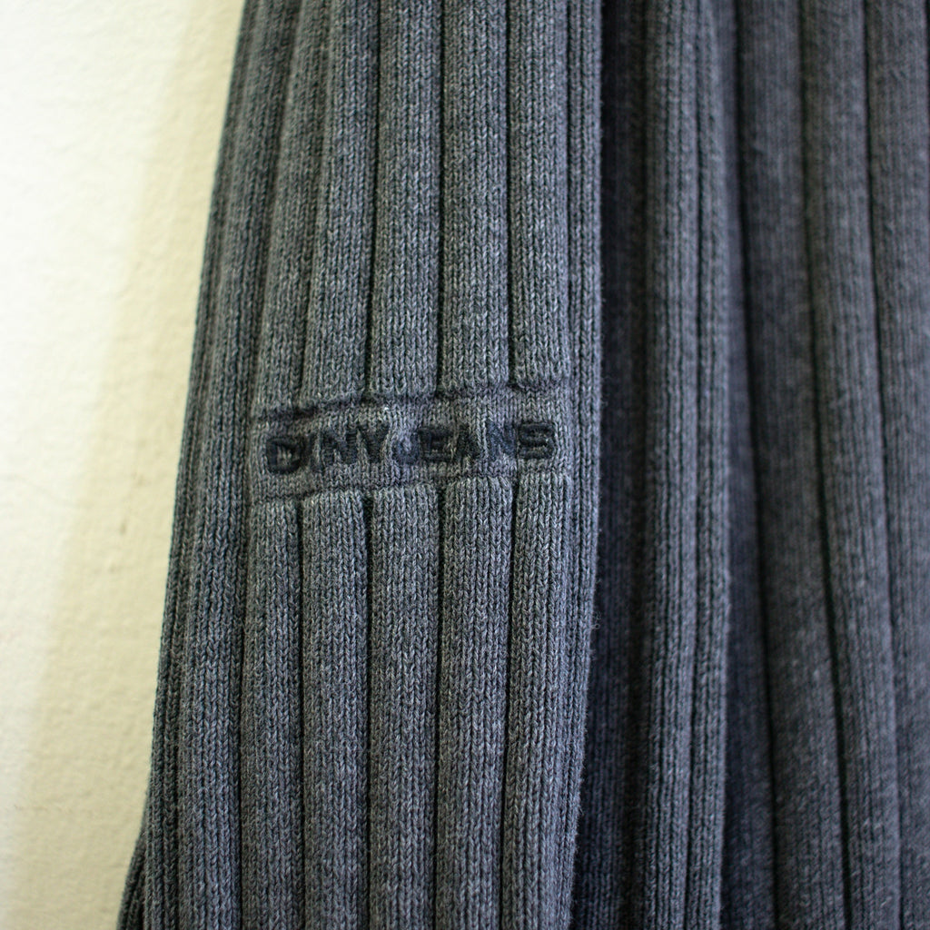 Vintage DKNY Jeans Charcoal Gray Ribbed Loose-Fit Sweater Size XXL