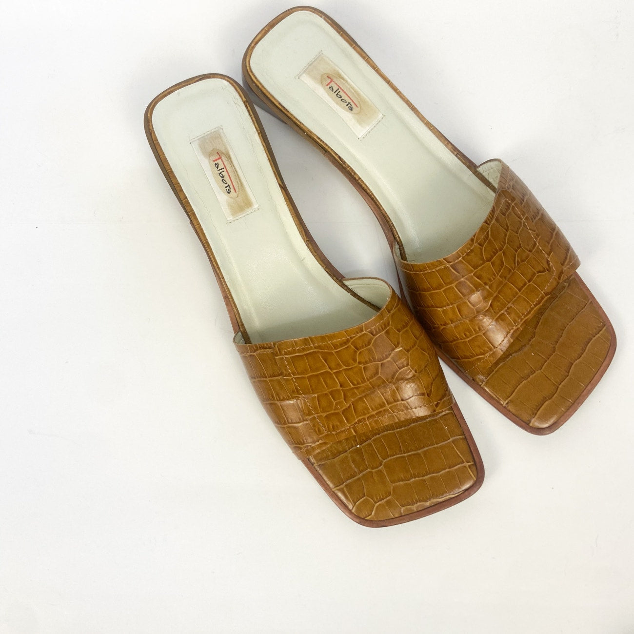 Talbots Brown Leather Block Heel Sandal Size 8