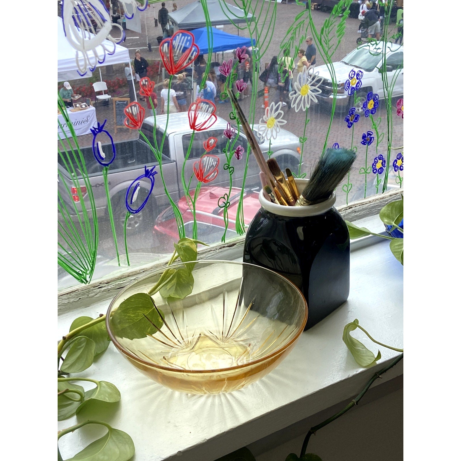 Depression Glass Style Star Bowl