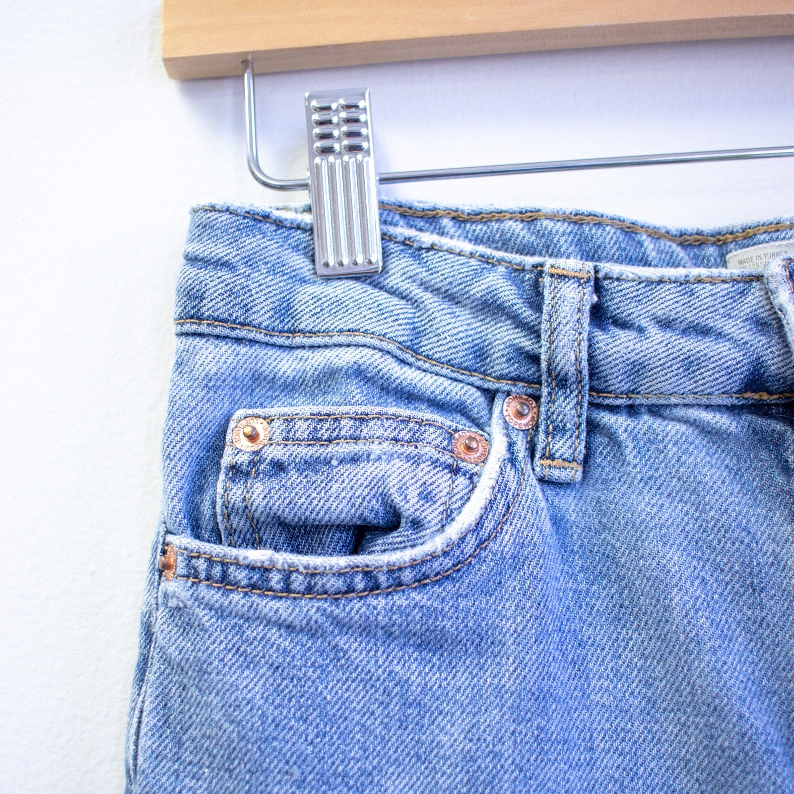 Topshop MOTO W26 x L32 Light Wash Straight Fit Jeans