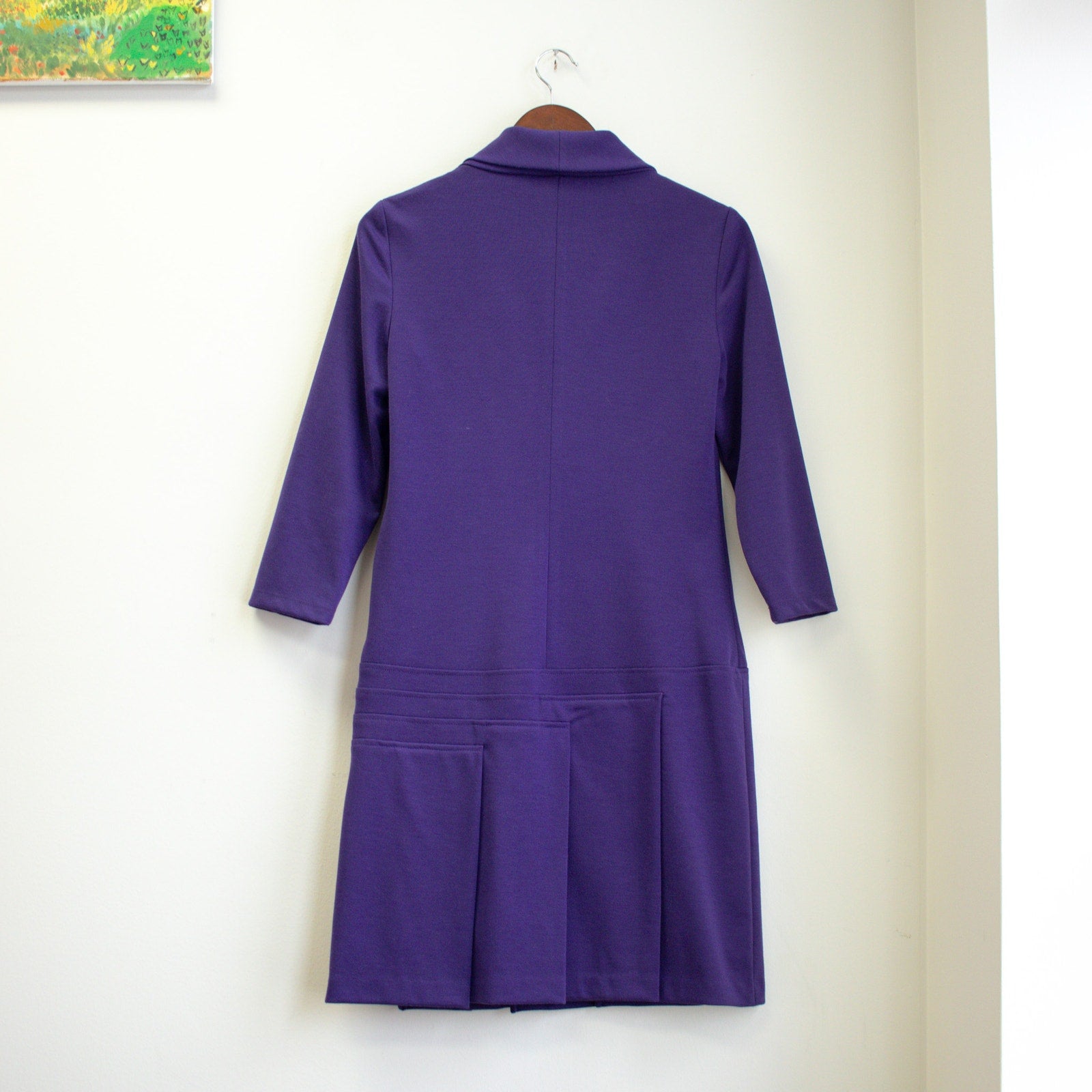 Donna Morgan Purple Cowl Neck Drop Waist Dress Size 6