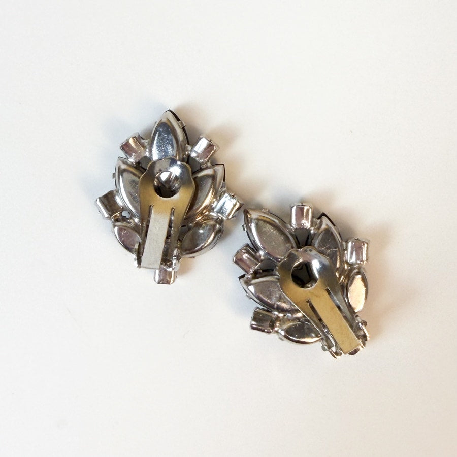 Black and Silver Clip-On Earrings