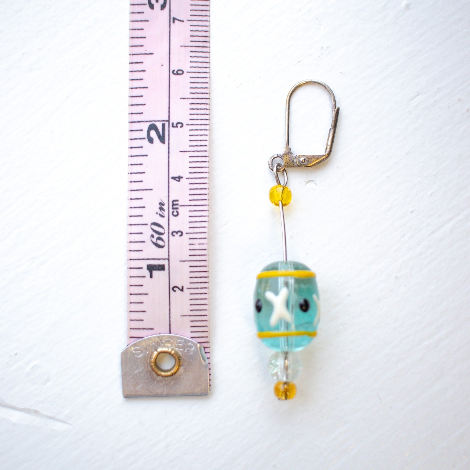 Vintage Glass Hand Painted Earrings