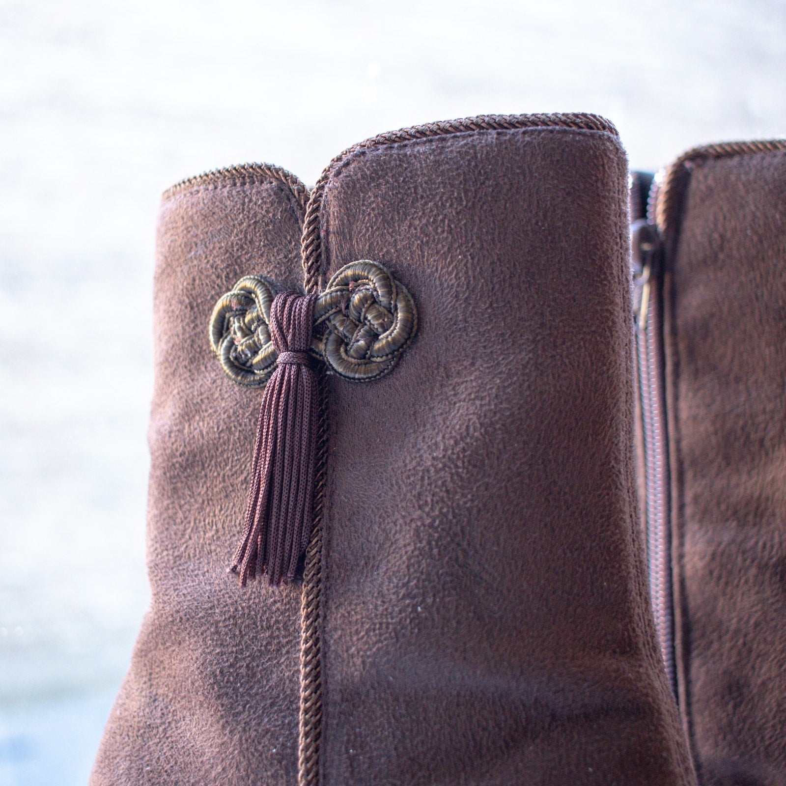 Studio Works Bohemian Brown Heeled Ankle Boots Size 9