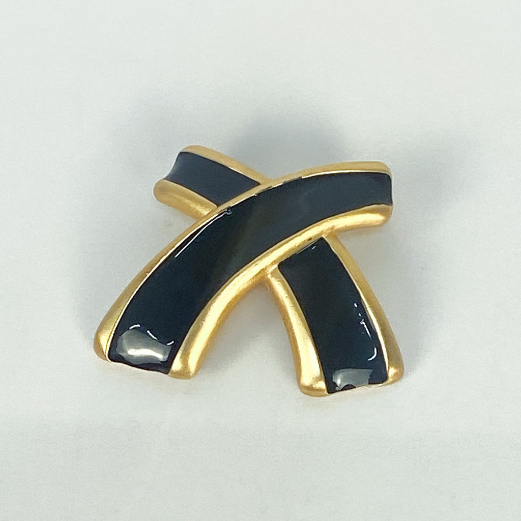 1980s Anne Klein X-Shaped Brooch