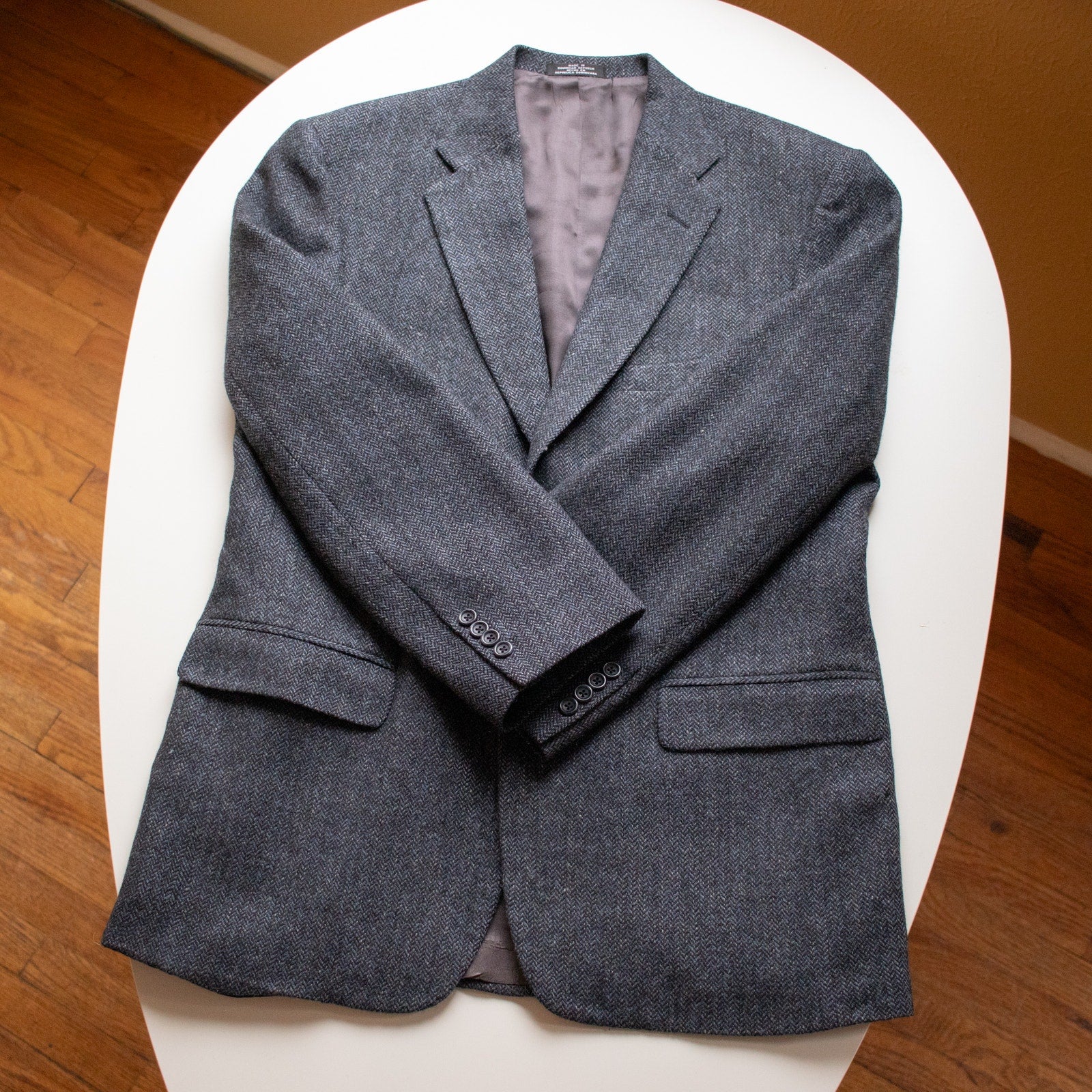 Stafford Wool Dark Blue-Gray Men's 2 Button Blazer Size 42R