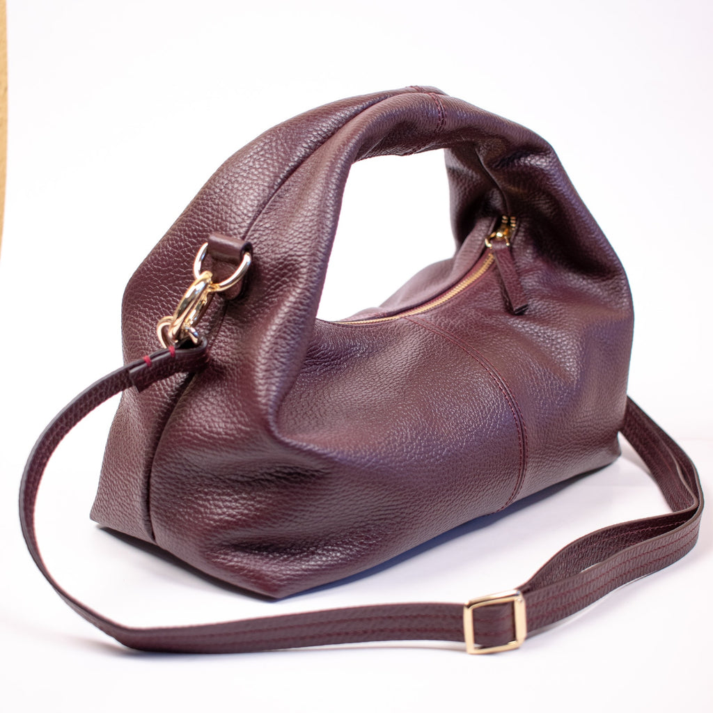 Hyer Goods Burgundy Leather Mini Everyday Shoulder Bag