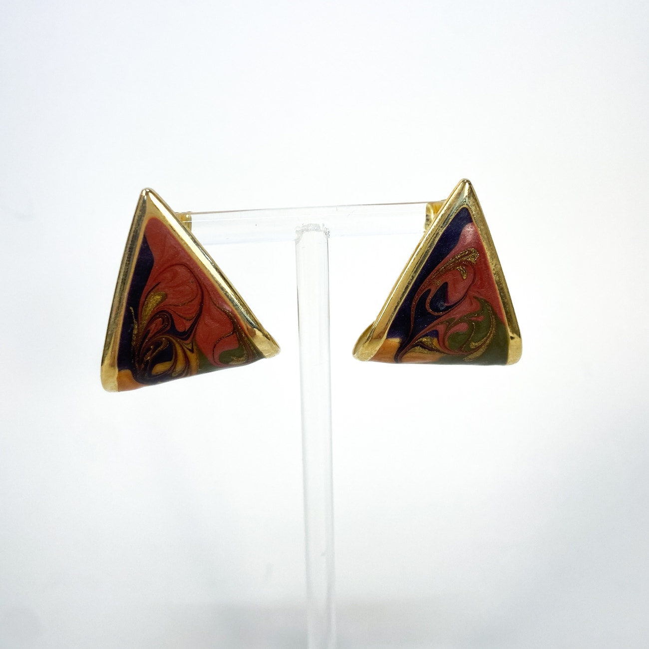 80s Vintage Swirl Enamel Earrings