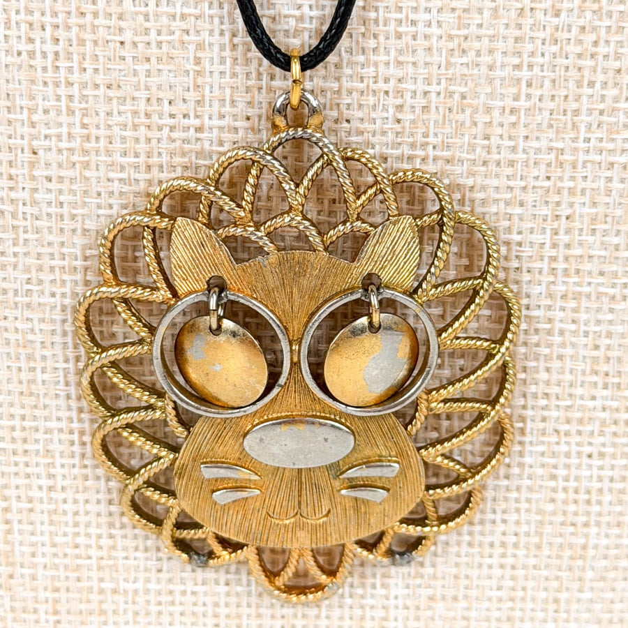 70s-80s Boho Lion Pendant