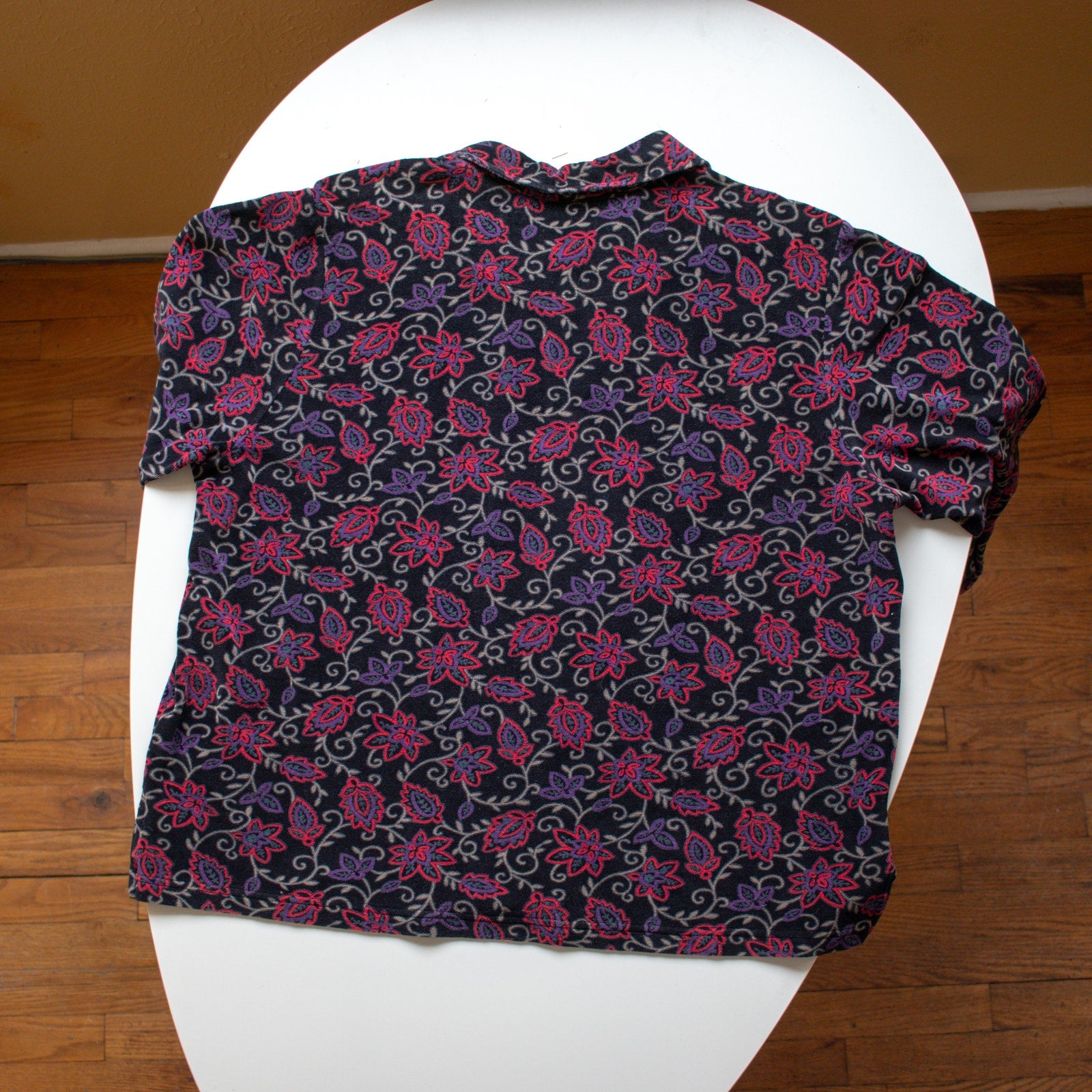 Vintage 90s Red and Purple Fleece Button Up Size XL