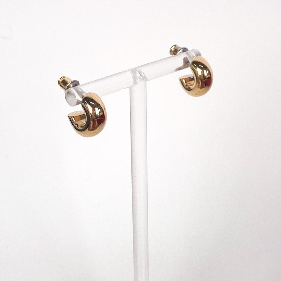 Chunky Gold Plated Hoops with 14kt Gold Posts