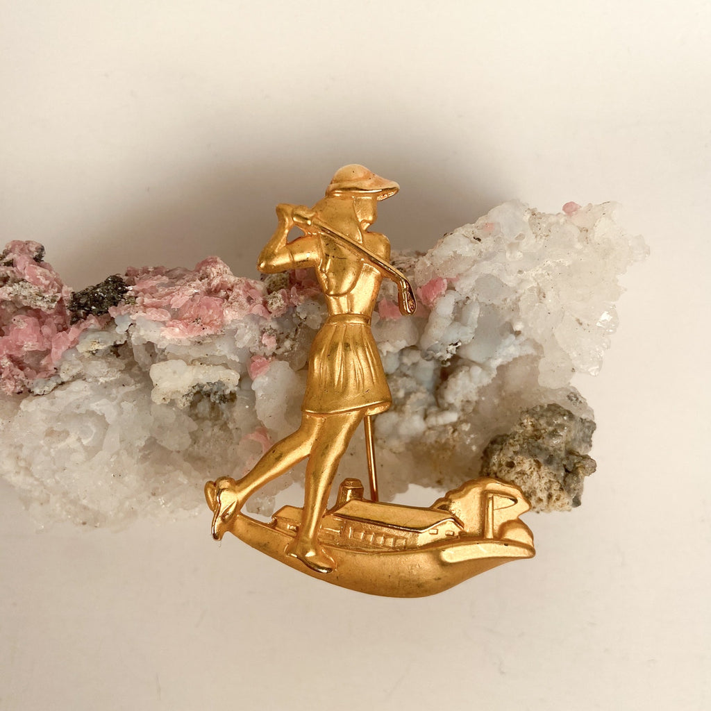Girl Golfer Brooch