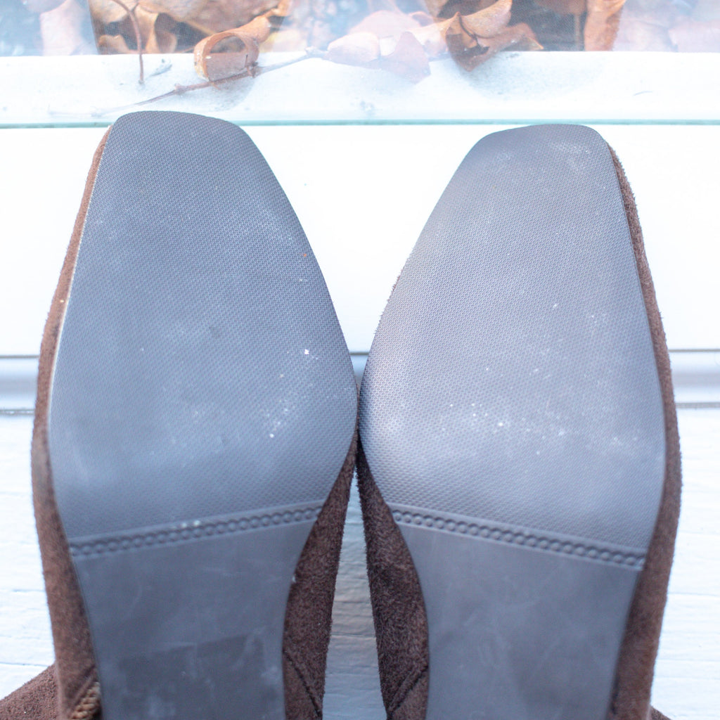 Studio Works Bohemian Brown Heeled Ankle Boots Size 9