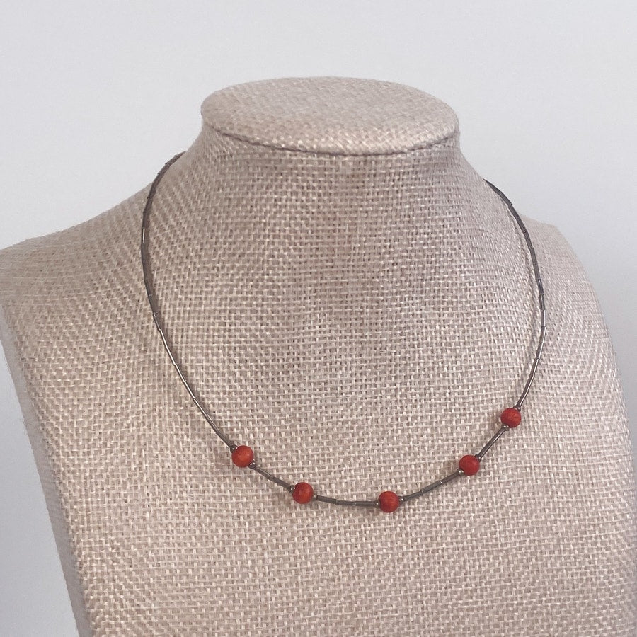 Red and Silver Choker