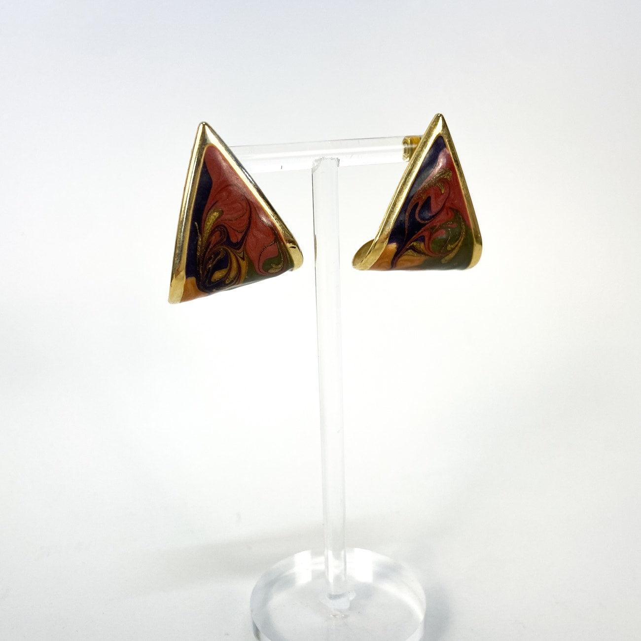 80s Vintage Swirl Enamel Earrings