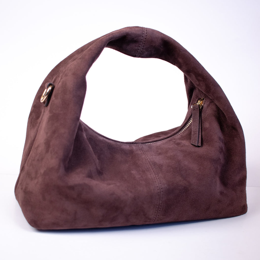 Hyer Goods Chocolate Suede Mini Everyday Shoulder Bag