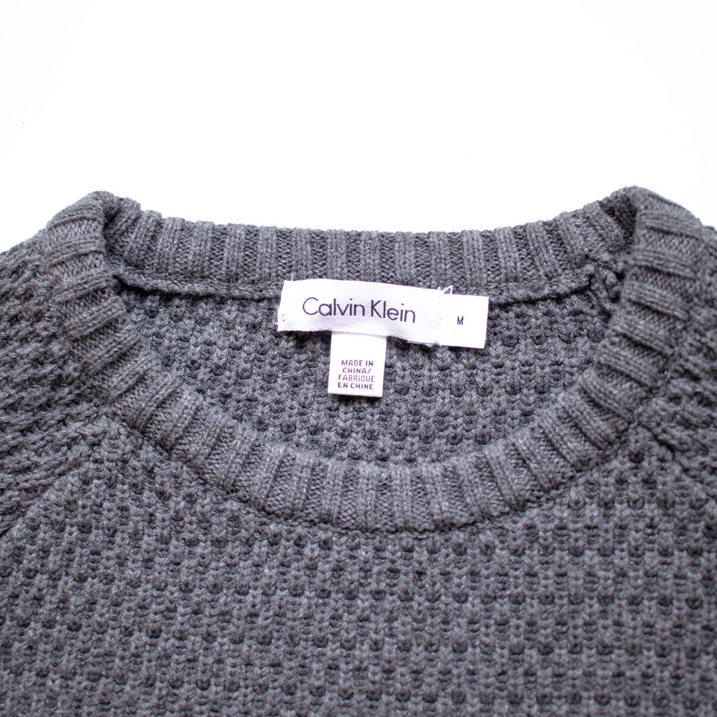 Calvin Klein Striped Gray Oversized Fit Crew Neck Sweater Size Medium