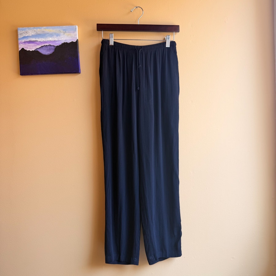 Vintage Clio Size Medium Crepe Lounge Pants Black