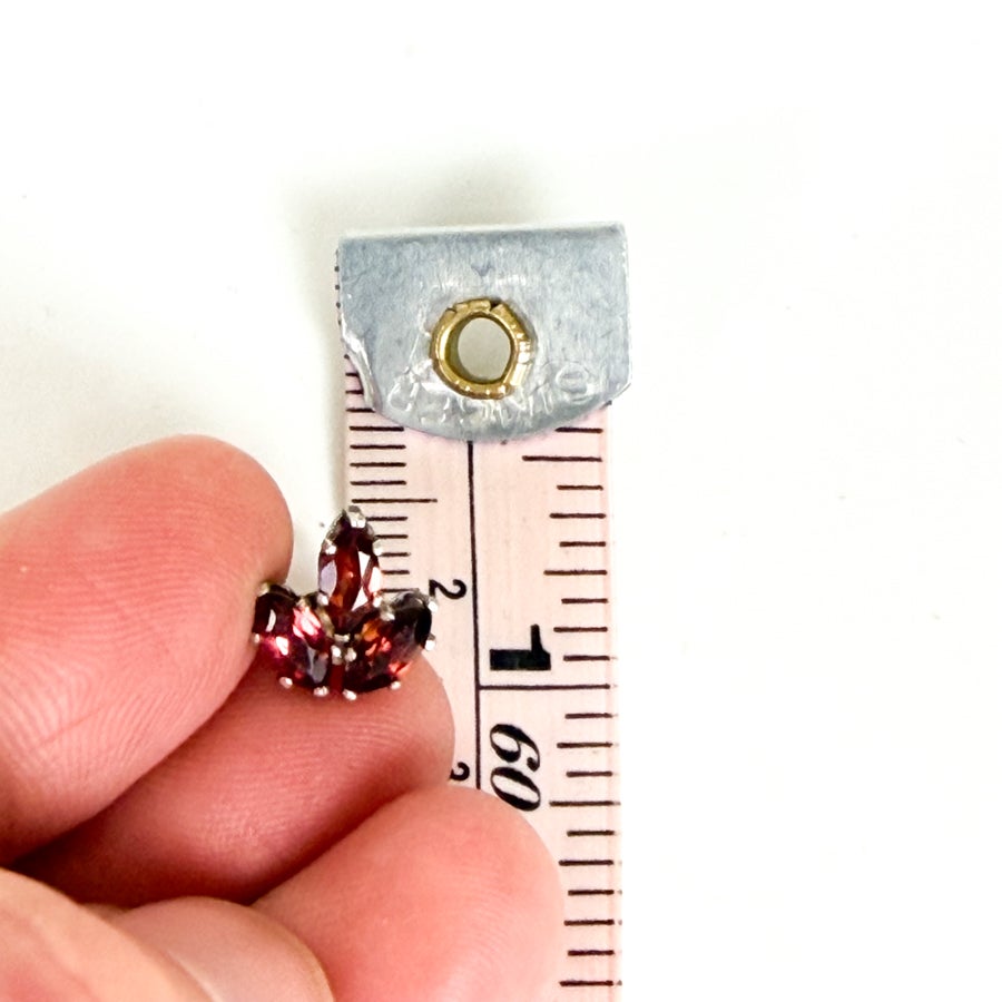 Triple Marquis Lotus Flower Sterling Silver Studs