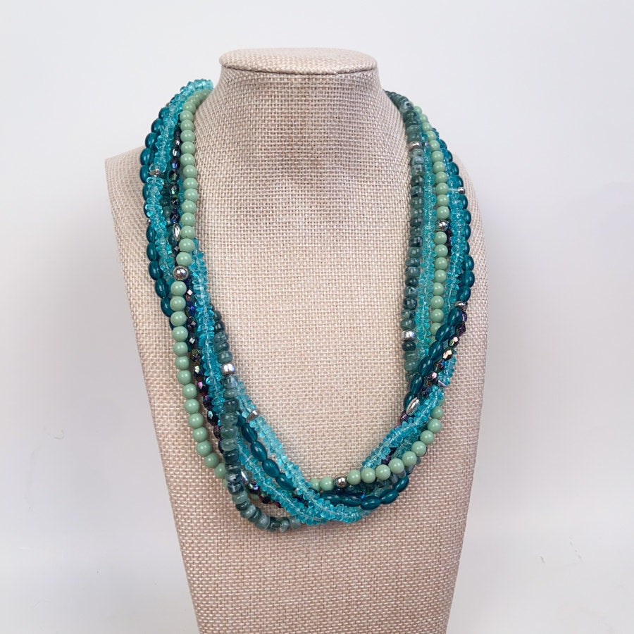 Funky Chunky Multi Layered Rage Against the Beige Beaded Necklace