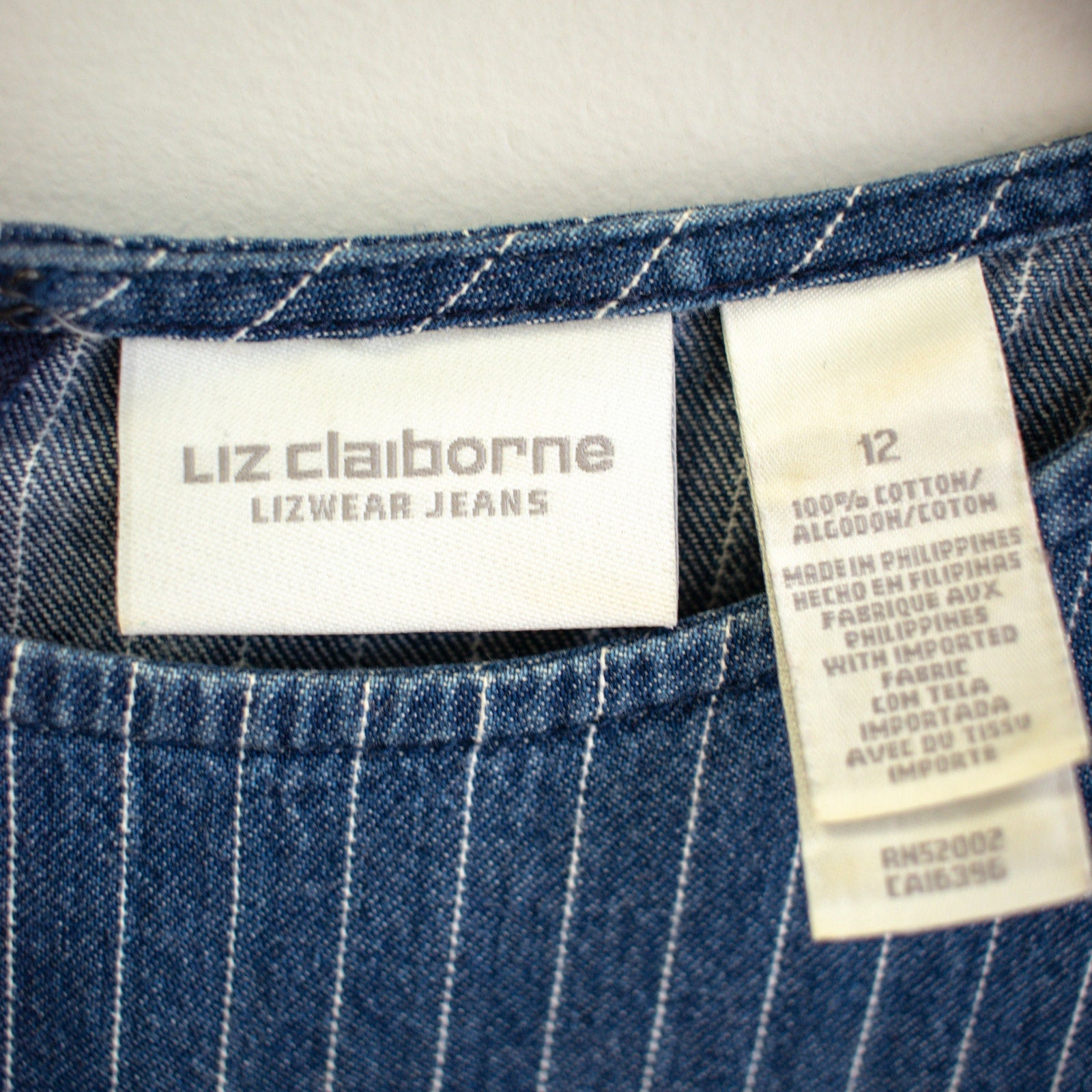 Liz Claiborne Striped Denim Dress Size 12