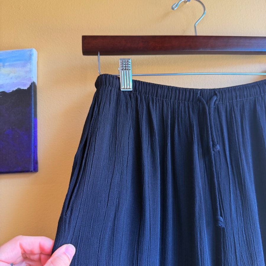 Vintage Clio Size Medium Crepe Lounge Pants Black