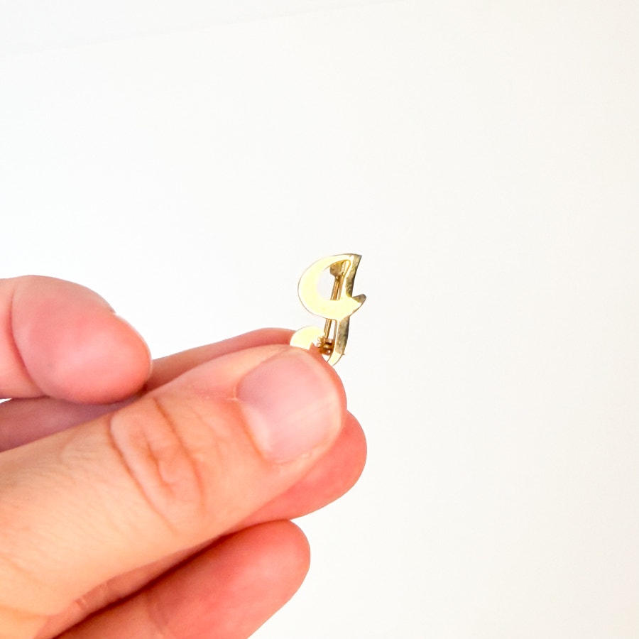10K Gold-Filled "G" Pin Small Golden Brooch
