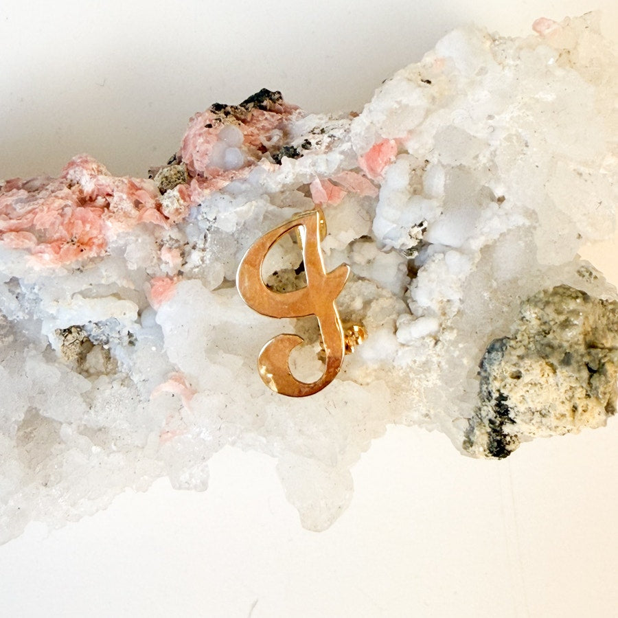 10K Gold-Filled "G" Pin Small Golden Brooch