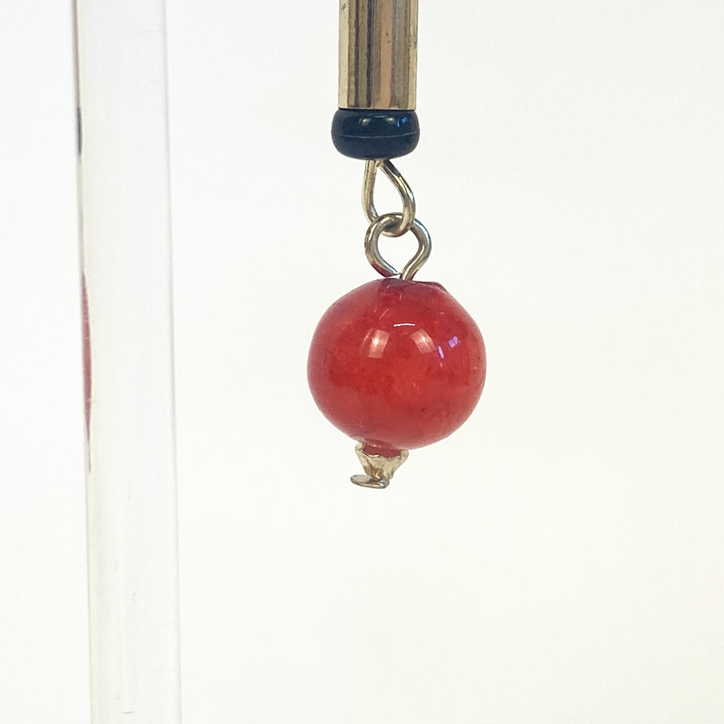 Red Gold and Black Dangly Drop Earrings
