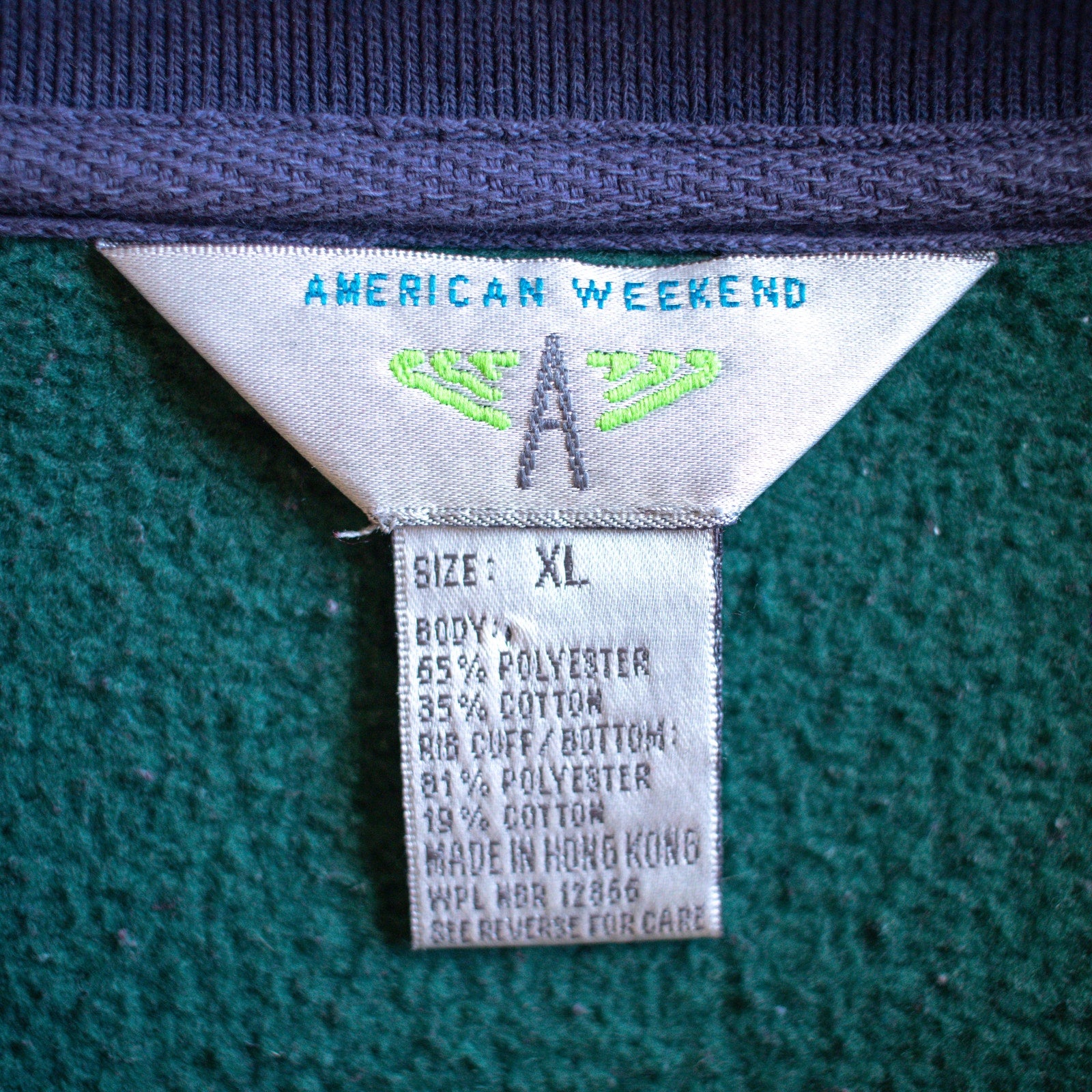 Vintage American Weekend Retro Color Block Collared Sweater Size XL
