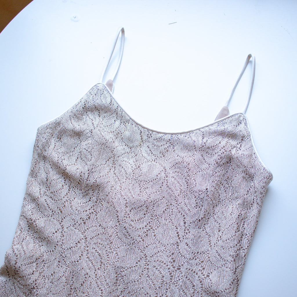 Vintage Spaghetti Strap Gold Gown Size 8