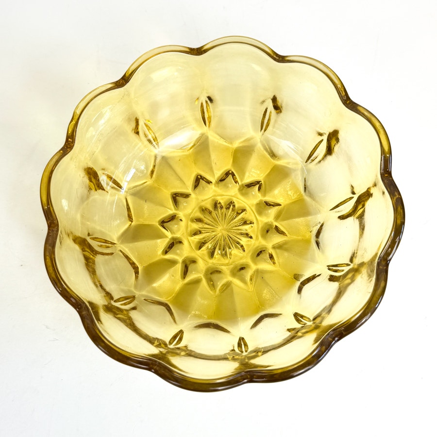 Anchor Hocking Amber Glass Bowl Fairfield Pattern Small Dish