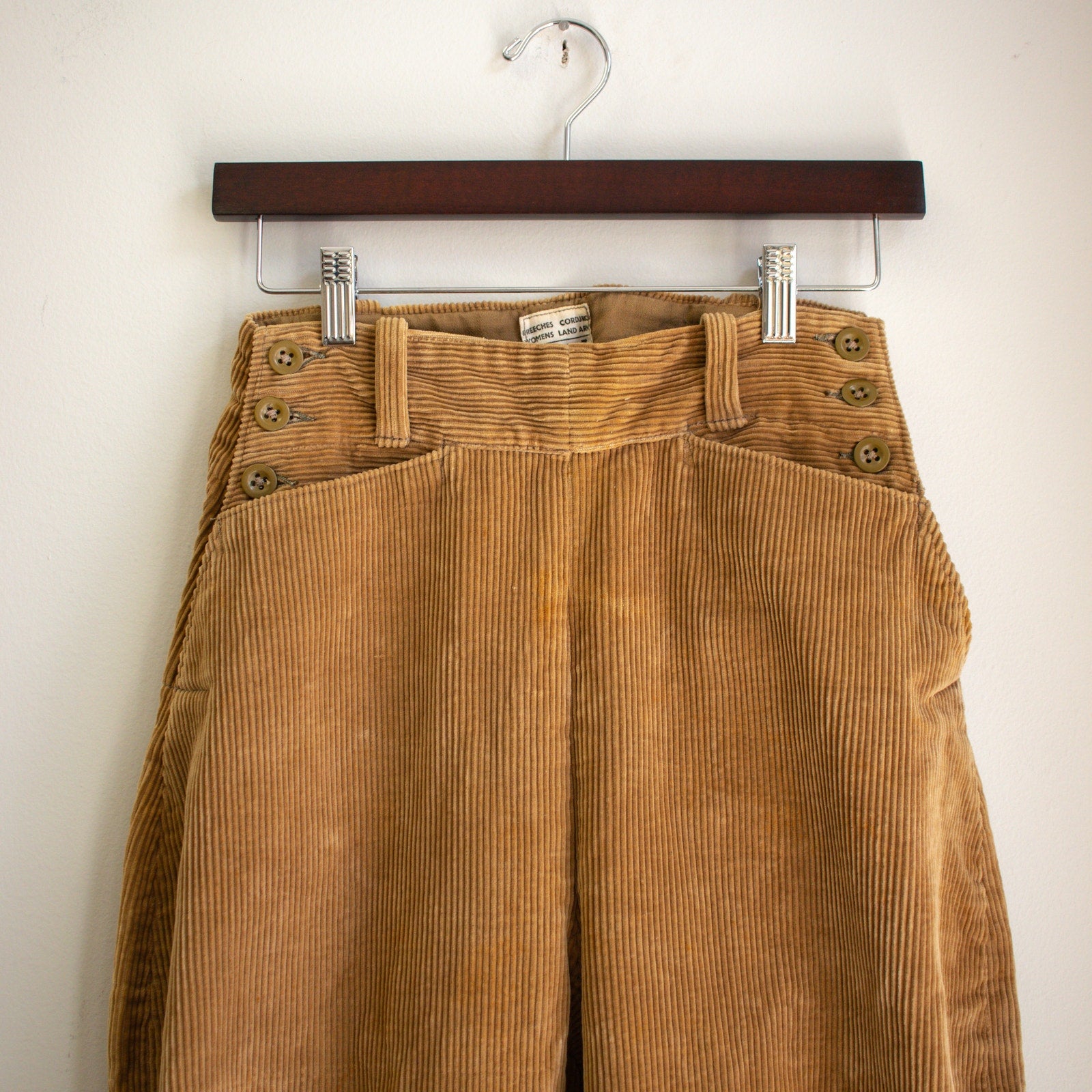 1947 Vintage Beige Corduroy Riding Pants Women's Size Small
