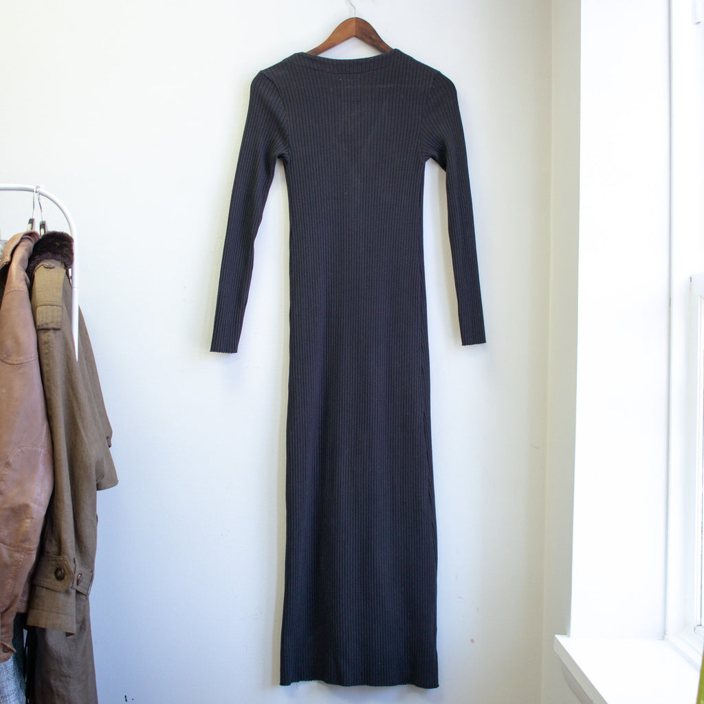 For days Black Ribbed Button-Down Dress Size Small