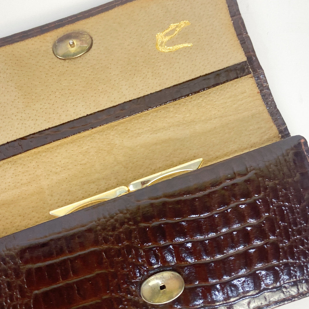 Brown Leather Wallet Pierre Cardin Vintage 80s