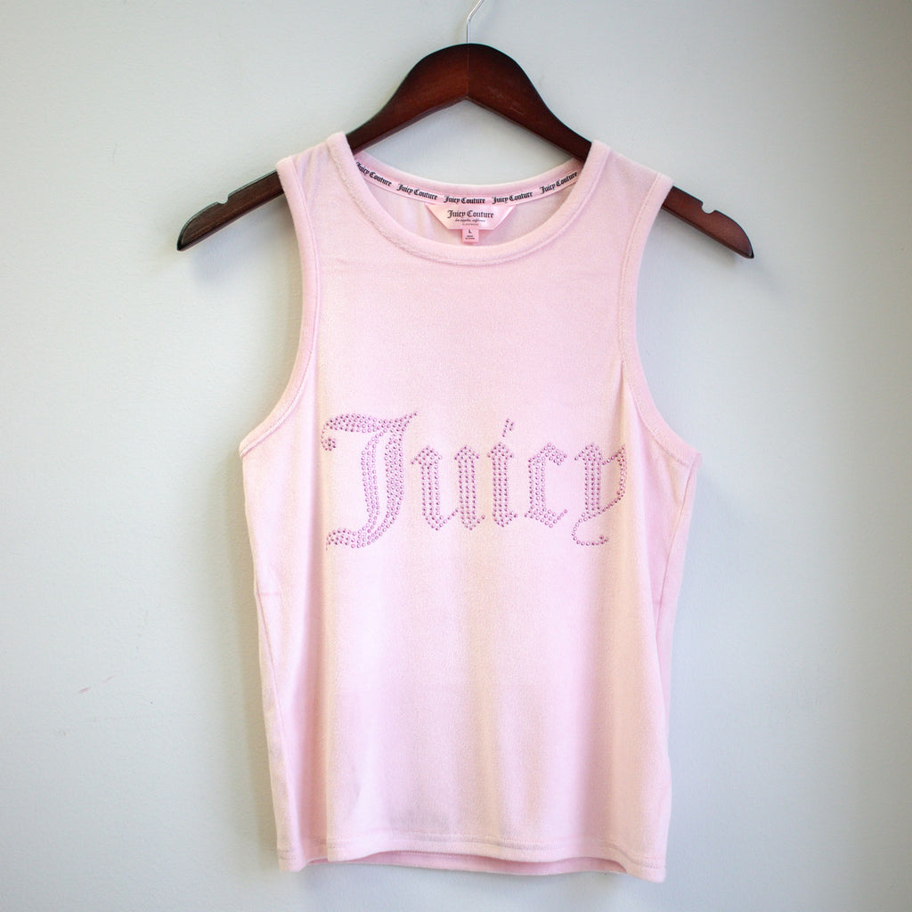 Juicy Couture Pink Velour Tank Top Size Large
