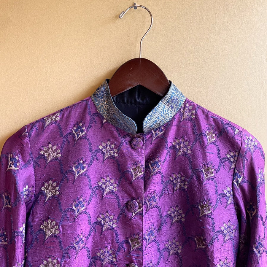 Sherwani Purple and Green Satin Women's Small