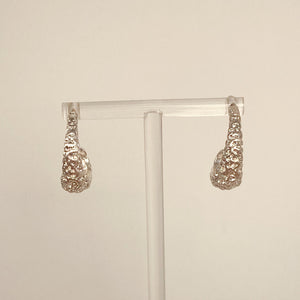 Silver Earrings Hammered Sterling Silver Hoops