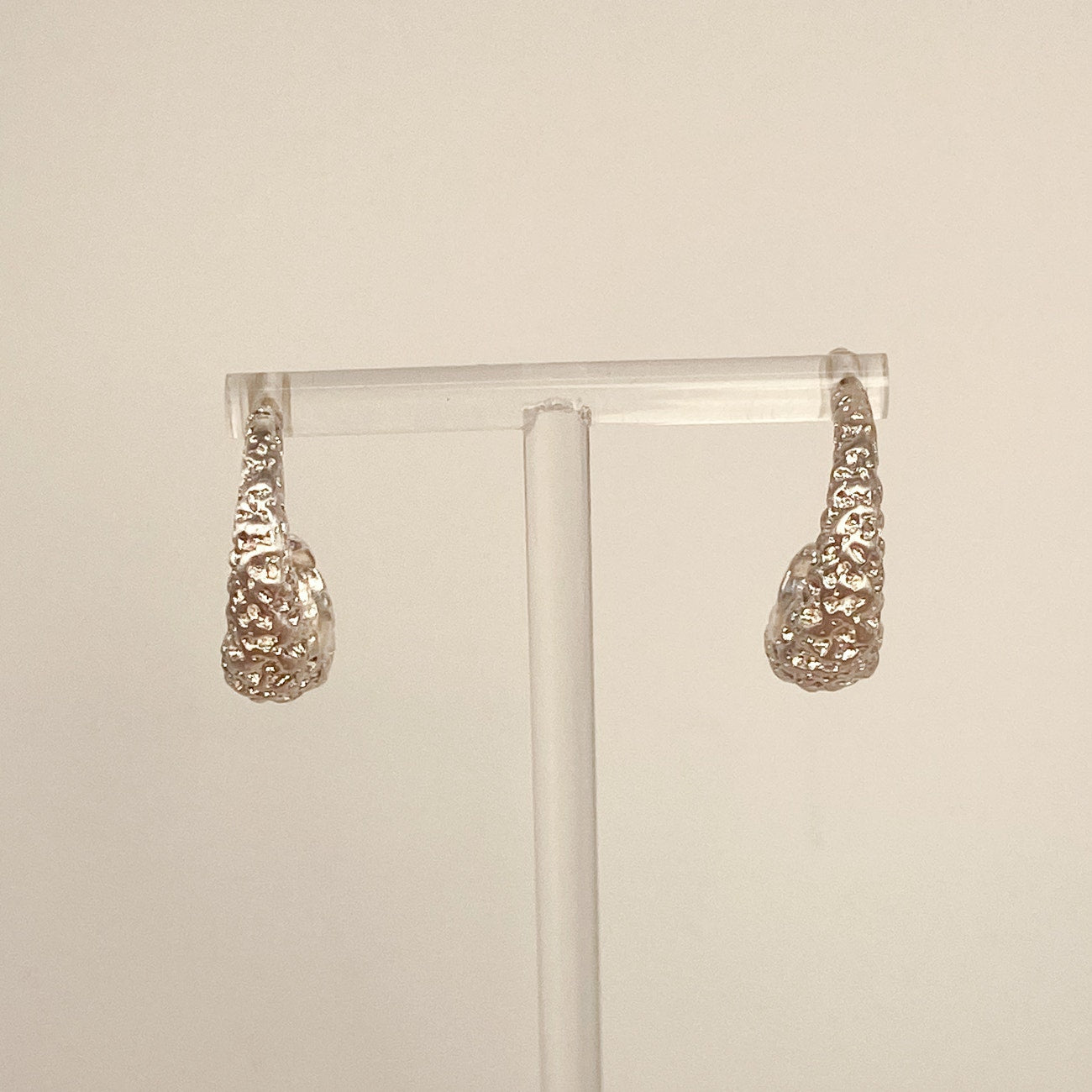 Sterling Silver Chunky Hammered Hoops