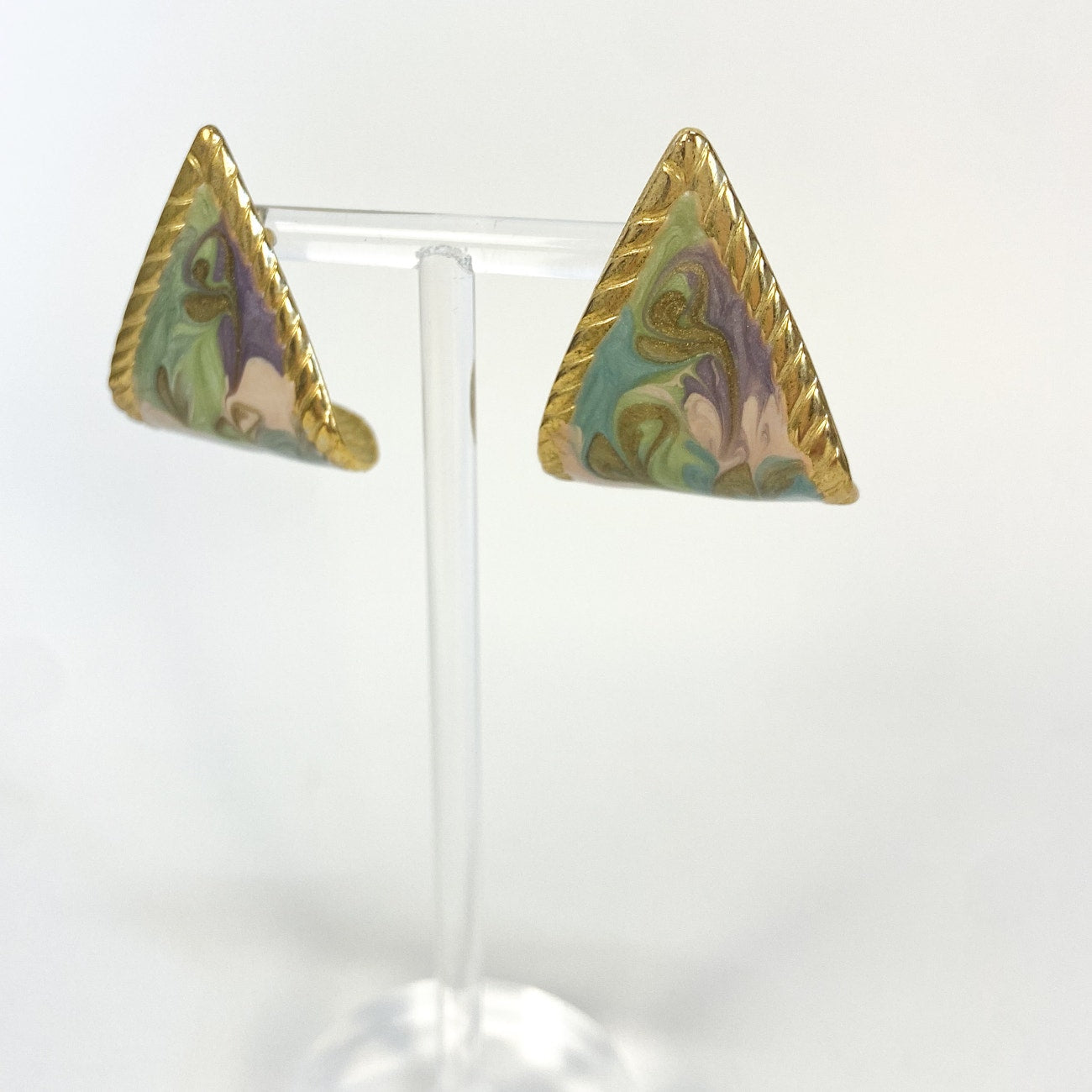 80s Vintage Swirl Enamel Earrings