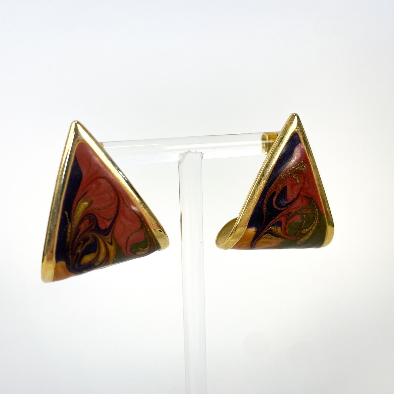 80s Vintage Swirl Enamel Earrings