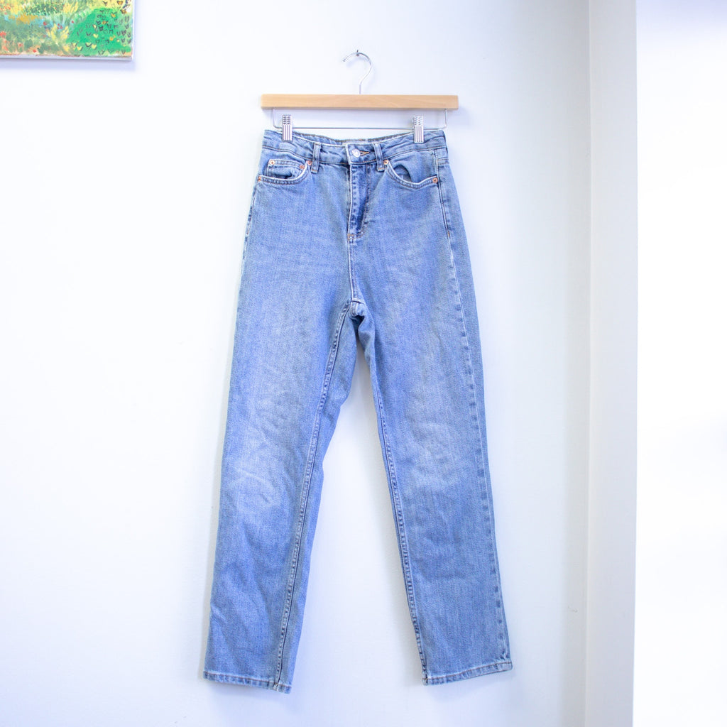 Topshop MOTO W26 x L32 Light Wash Straight Fit Jeans