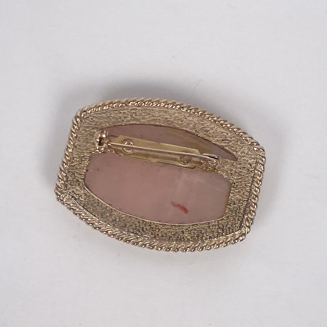 Pink Gemstone Gold Tone Brooch