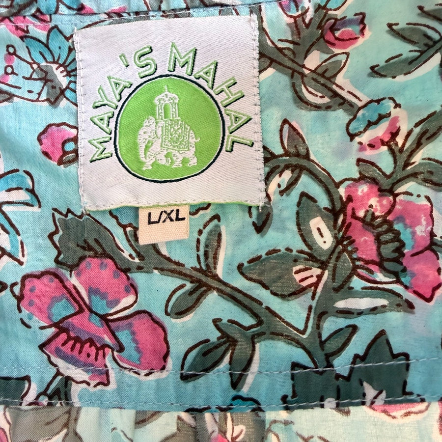 Maya's Mahal Floral Cotton Half Sleeve Blouse Size L/XL