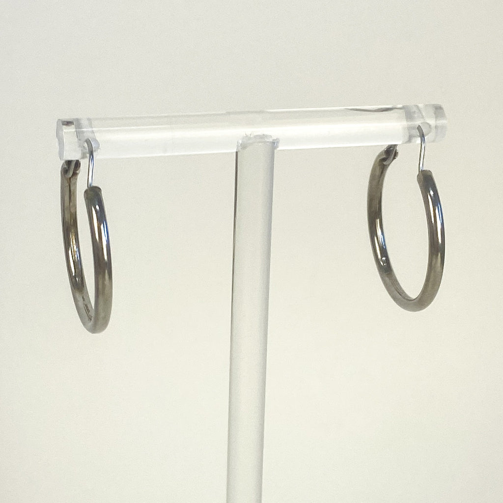SIlver Earrings Silver Plated Brass Endless Hoop Earrings .75 Inches