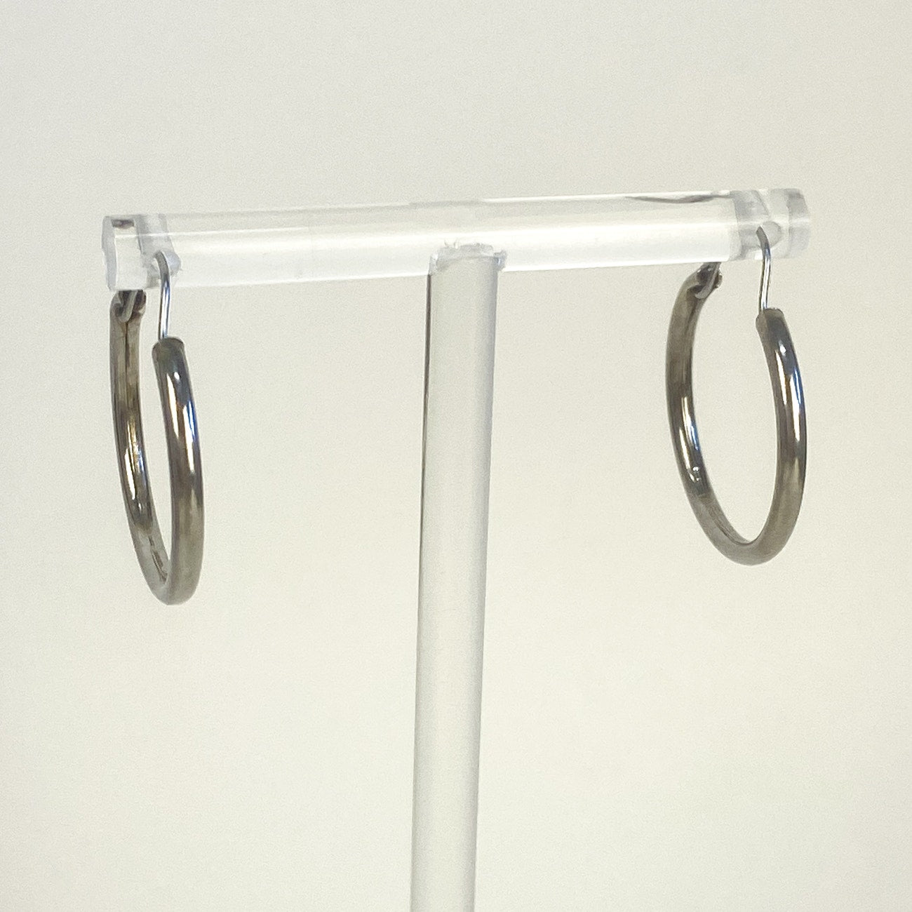 SIlver Earrings Silver Plated Brass Endless Hoop Earrings .75 Inches