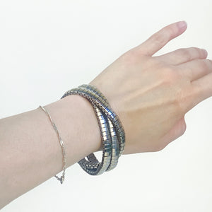 Silver Tone Expansion Band Bracelet