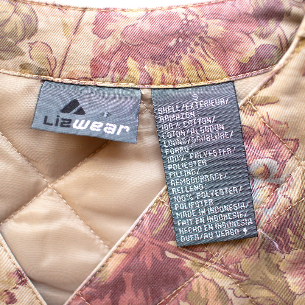 Liz Claiborne Y2K Floral Quilted Vest Size Small